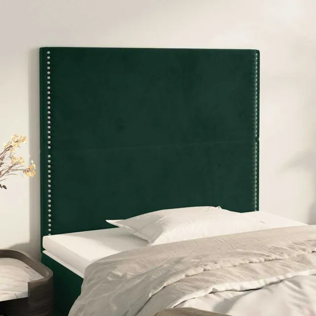 vidaXL Hoofdbord donkergroen 100x5x118/128 cm fluweel groen