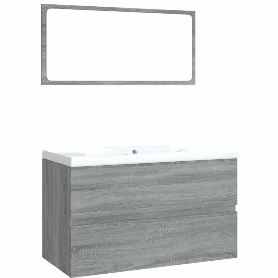 vidaXL Badkamermeubelset bewerkt hout grijs sonoma eikenkleurig, foto 3