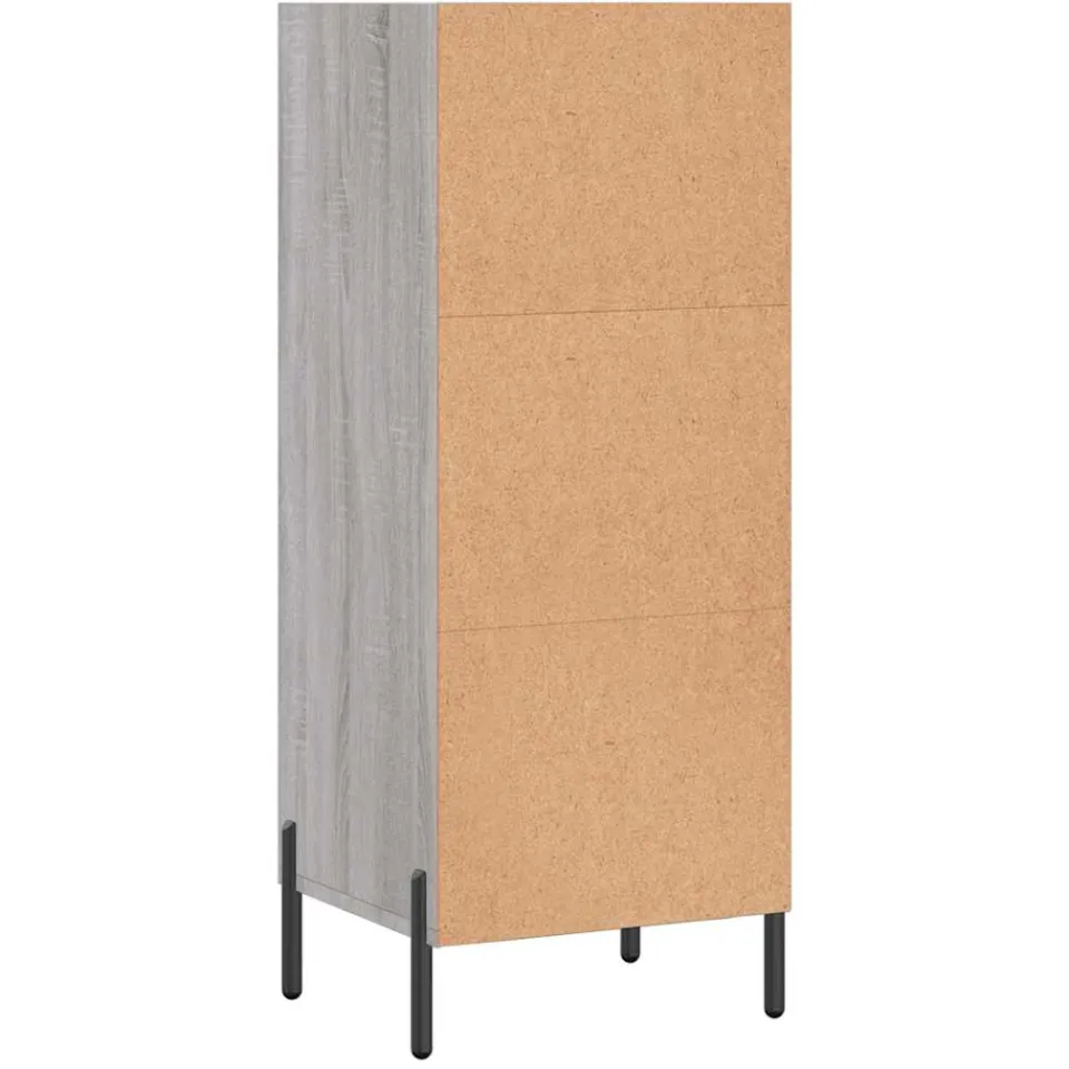 vidaXL Dressoir 34,5x32,5x90 cm bewerkt hout grijs sonoma eikenkleurig, foto 4