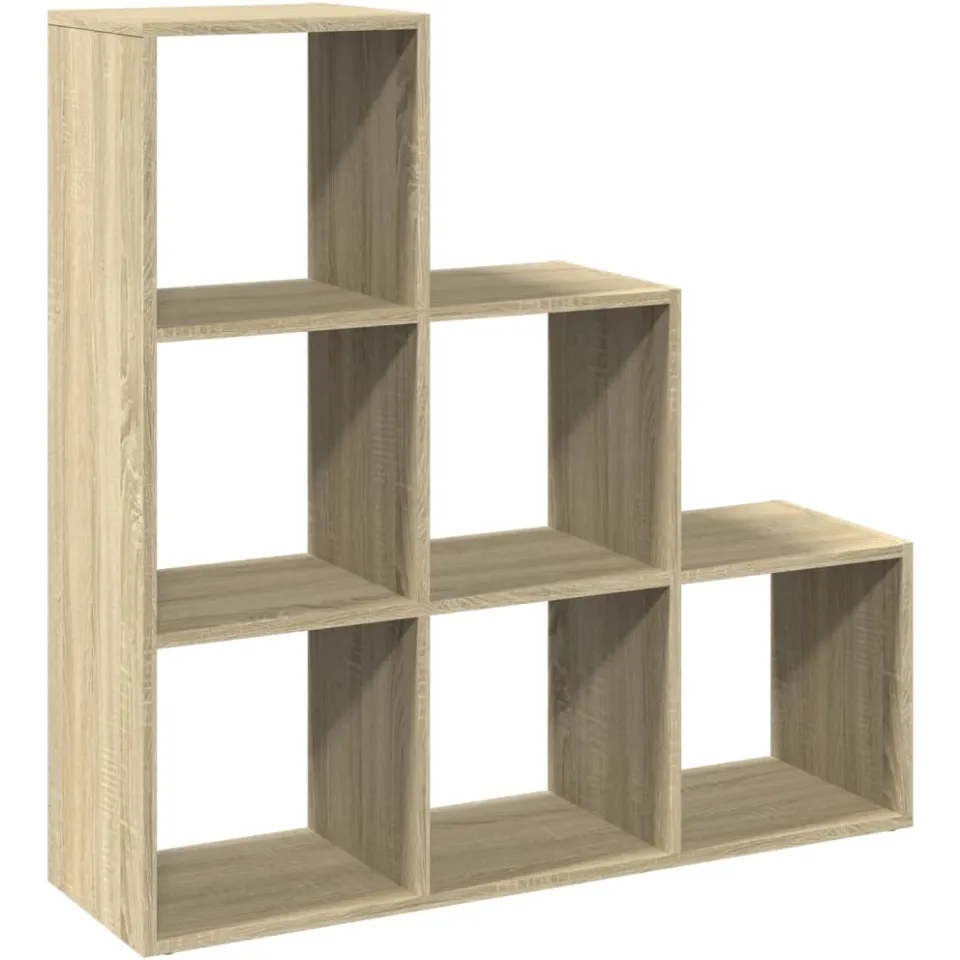 vidaXL Kamerscherm / boekenkast 3-laags 99x29x99 cm hout sonoma eiken, foto 3