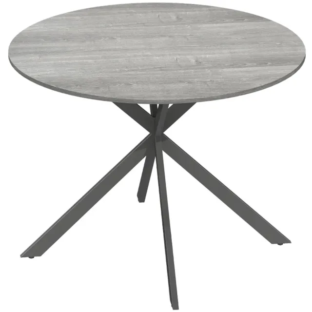 ZYLARO Eettafel - Rond Voor 4 Personen - Industriële Keukentafel Met Stalen Poten - Voor Eetkamer En Keuken - Grijs