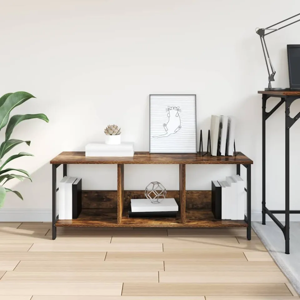 vidaXL Boekenkast 3-laags 102 x 32 x 40,5 cm Bewerkt hout bruin, foto 4