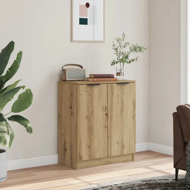 vidaXL Dressoir 60x30x70 cm bewerkt hout artisanaal eikenkleurig Bruin