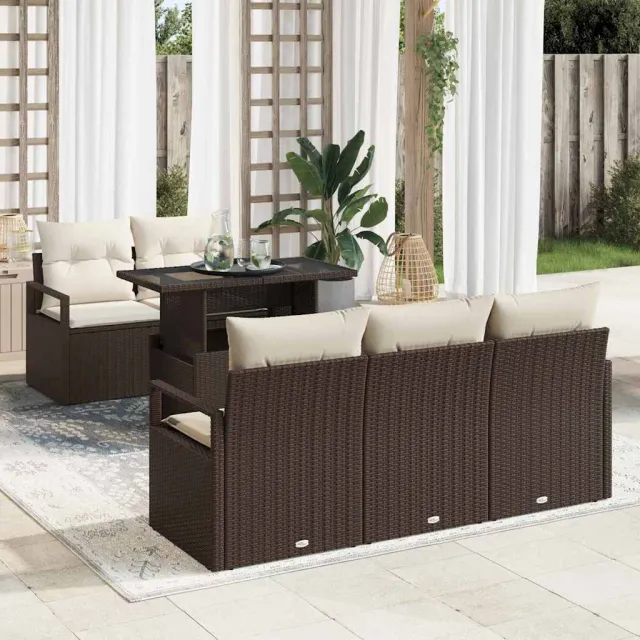 vidaXL Tuin Sofa Set 6 st Bruin [Synthetisch]: Poly Rattan, foto 2