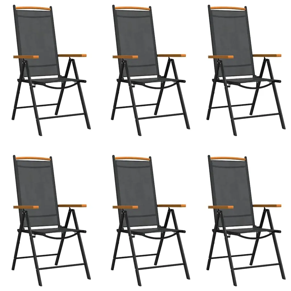 vidaXL 7-delige Tuinset aluminium zwart, foto 2