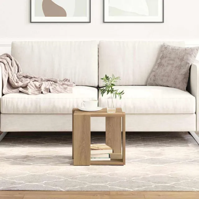 vidaXL Salontafel Artisan Eiken 32 x 32 x 30 cm Bewerkt hout Bruin