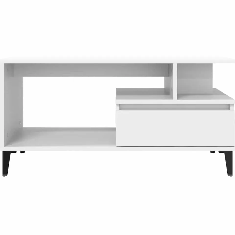 vidaXL Salontafel 90x49x45 cm bewerkt hout wit, foto 4