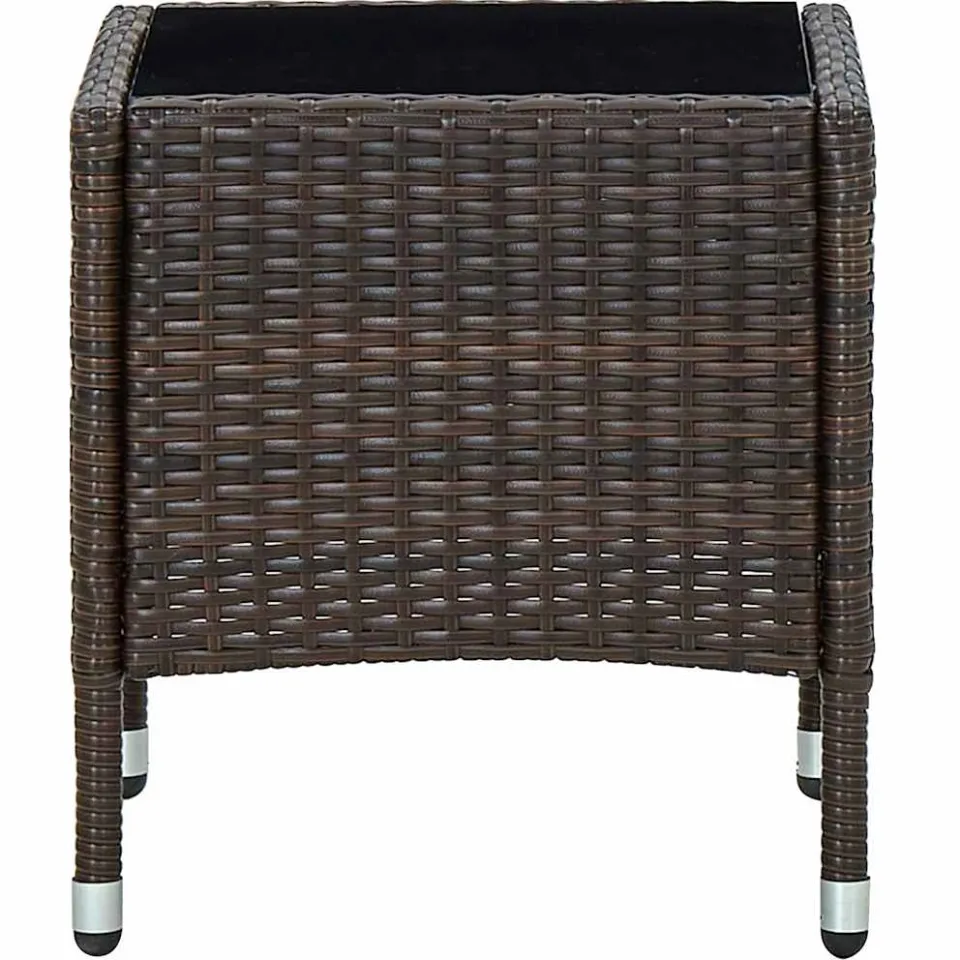 vidaXL Tuintafel 40x40x45 cm poly rattan bruin, foto 3
