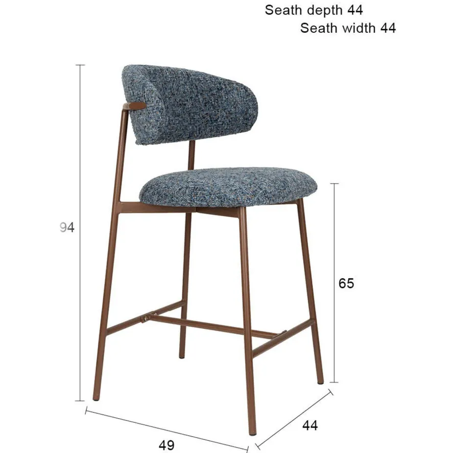 Housecraft Living Claes barkruk blauw, foto 3