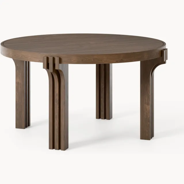 Westwing Collection Ronde houten eettafel Nolan, verschillende formaten Bruin