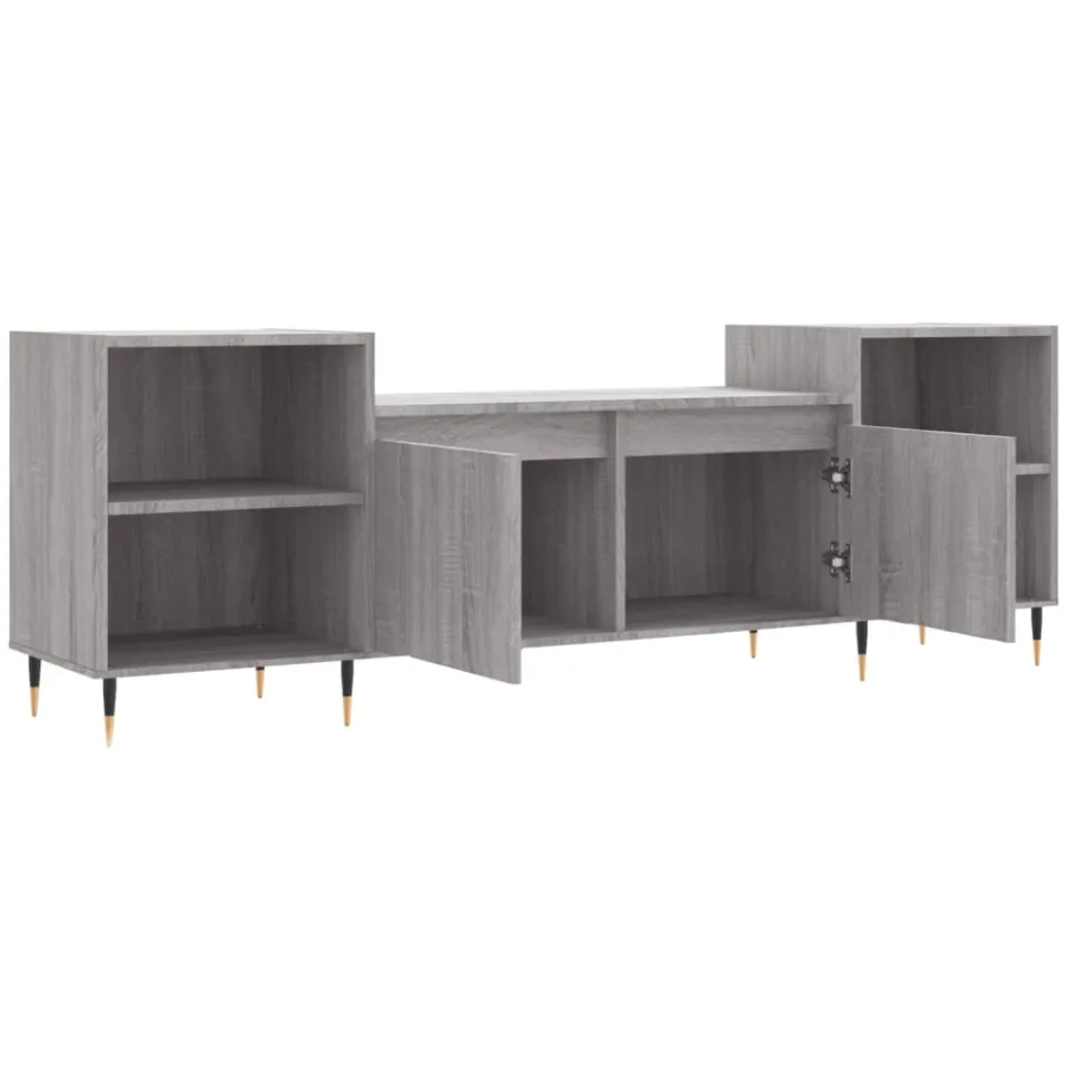 vidaXL Tv-meubel 160x35x55 cm bewerkt hout grijs sonoma eikenkleurig, foto 4