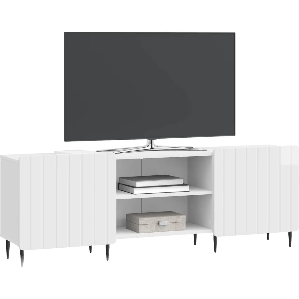vidaXL TV-kast Hoogglans Wit 150 x 31 x 52 cm Bewerkt hout, foto 2