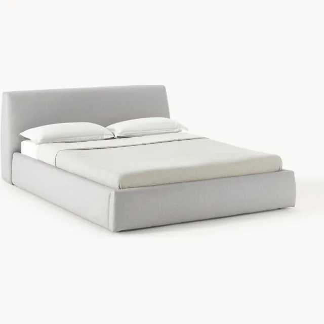 Westwing Collection Gestoffeerd bed Cloud Grijs