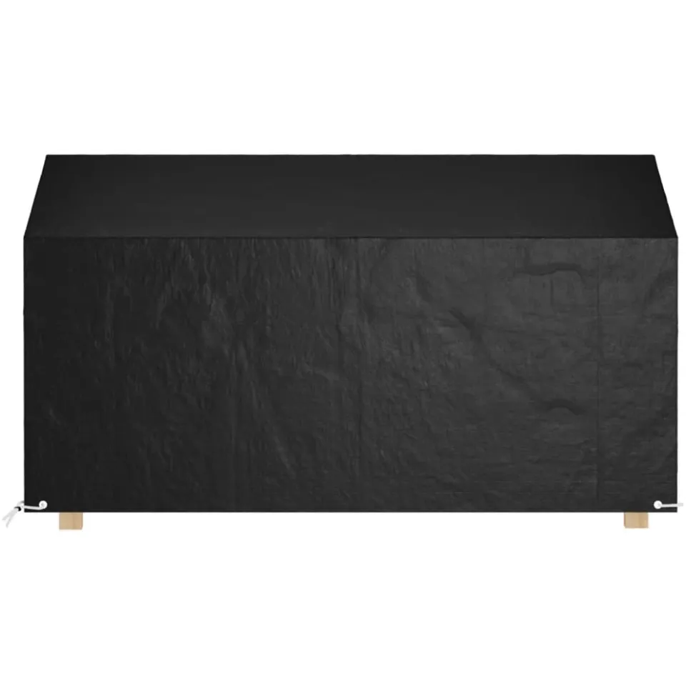vidaXL Tuinbankhoezen 2 st 12 oogjes 210x70x70/88 cm polyetheen Zwart