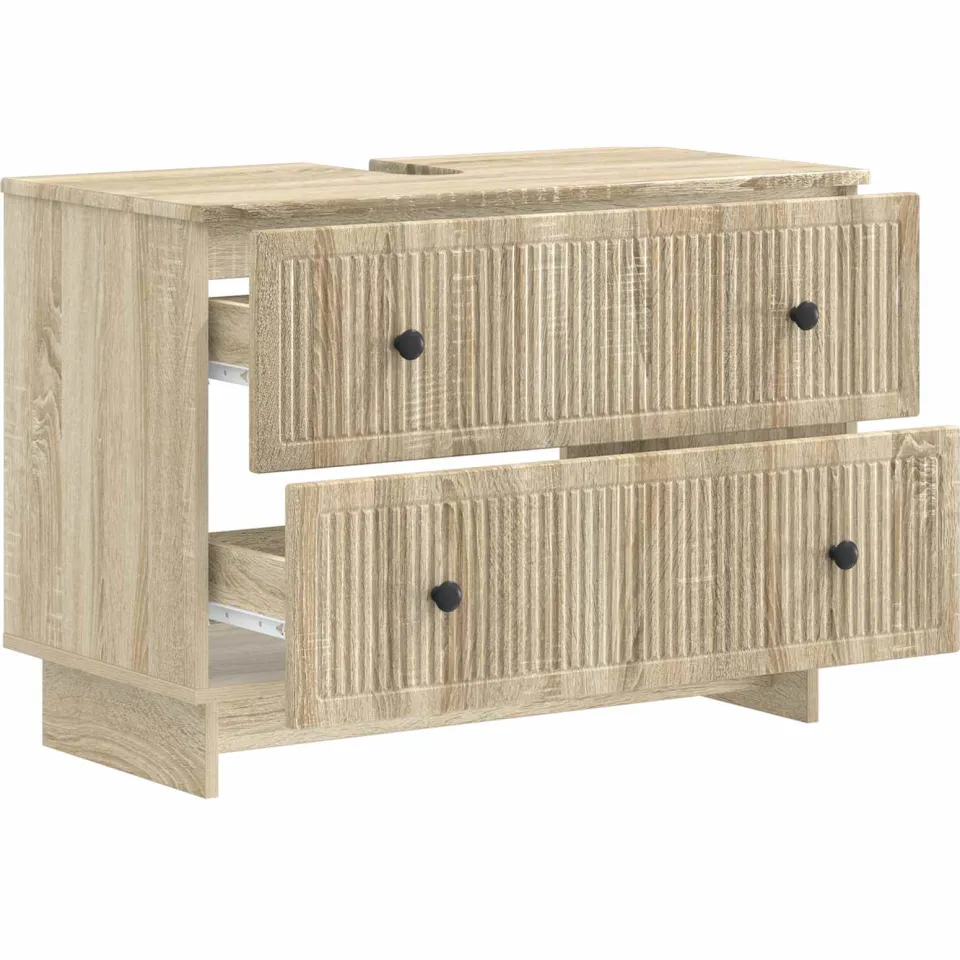 vidaXL Badkamer wastafelkast EDE Sonoma Eiken 82 x 41 x 59 cm Bruin