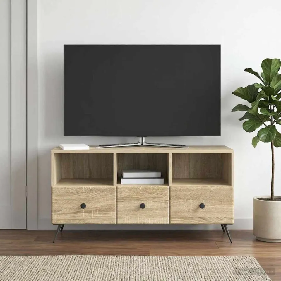 vidaXL TV-kast met lade Sonoma Eiken 102 x 34,5 x 50 cm Bewerkt hout, foto 4