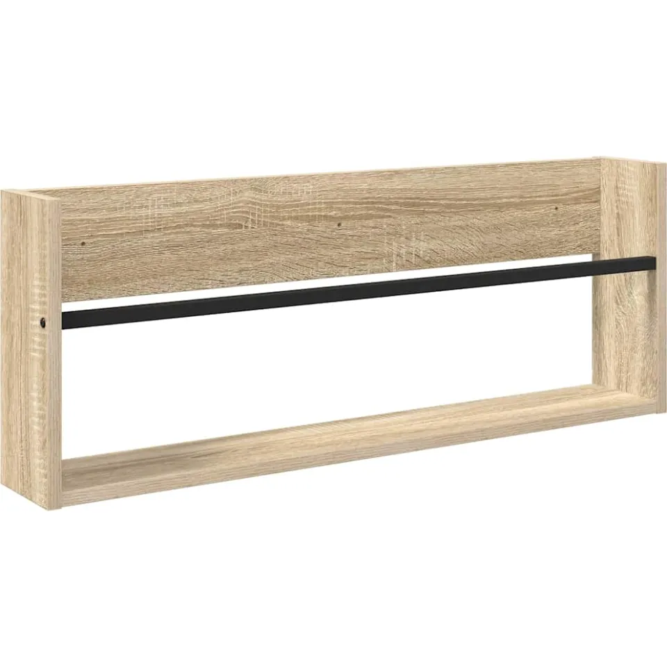 vidaXL Tijdschrift Rek Sonoma Eiken 80 x 12 x 30 cm Bewerkt hout, foto 3