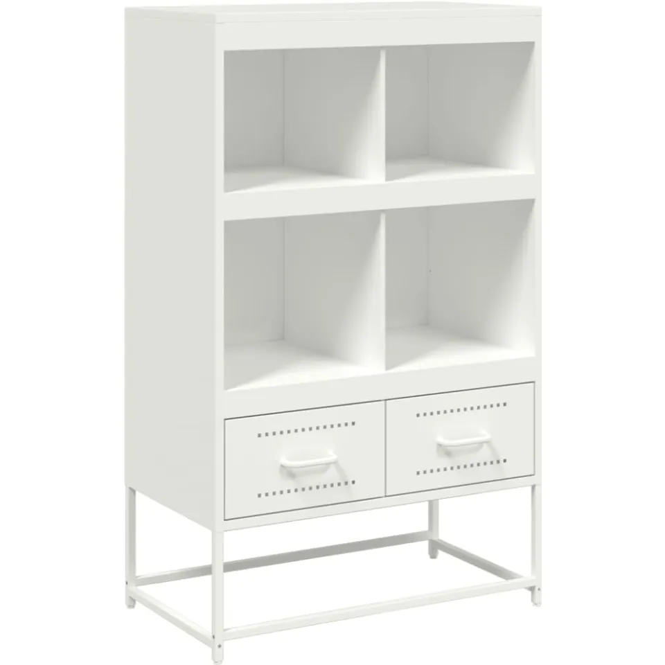 vidaXL Hoge kast 68x39x111,5 cm staal wit