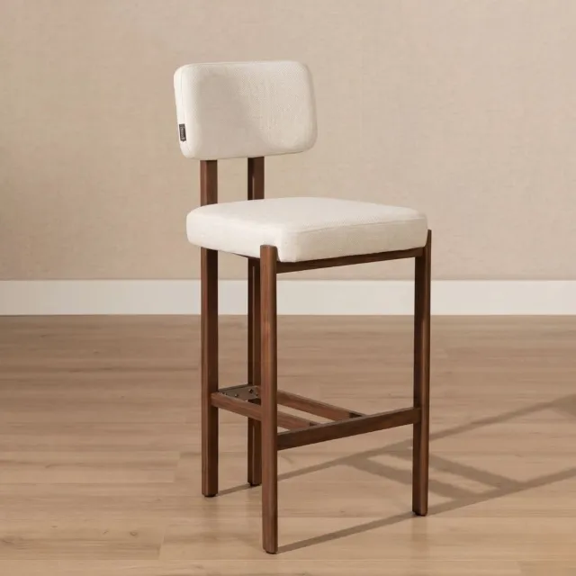Bronx71 Barkruk Nori linnen off white 70 cm - barstoel Wit