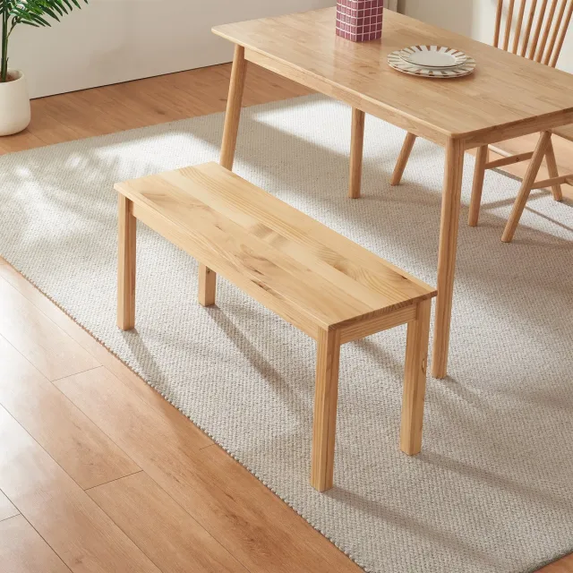 en.casa Eetkamerbank Trerunulu 100x35x45 cm naturel [en.casa]