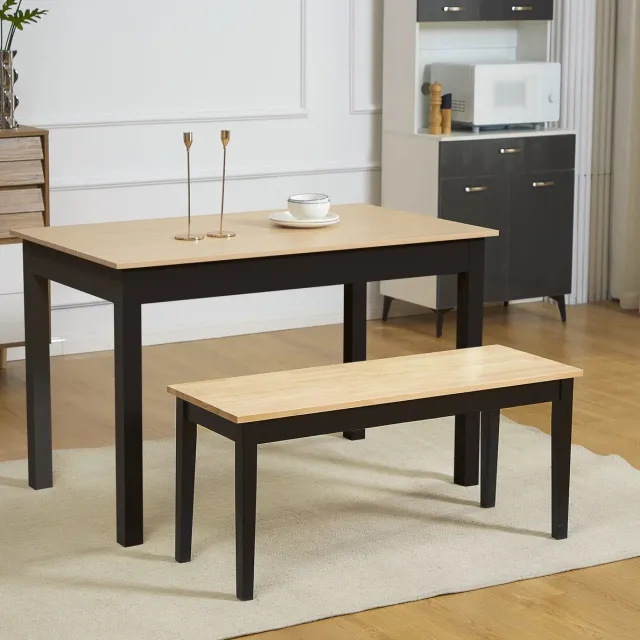 COVREO Eetbank 102x36x45 cm naturel, hout, 2-zits tot 220 kg
