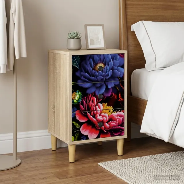 vidaXL Nachtkastje KIEL Sonoma Eiken 36 x 33 x 60 cm Bewerkt hout Bruin