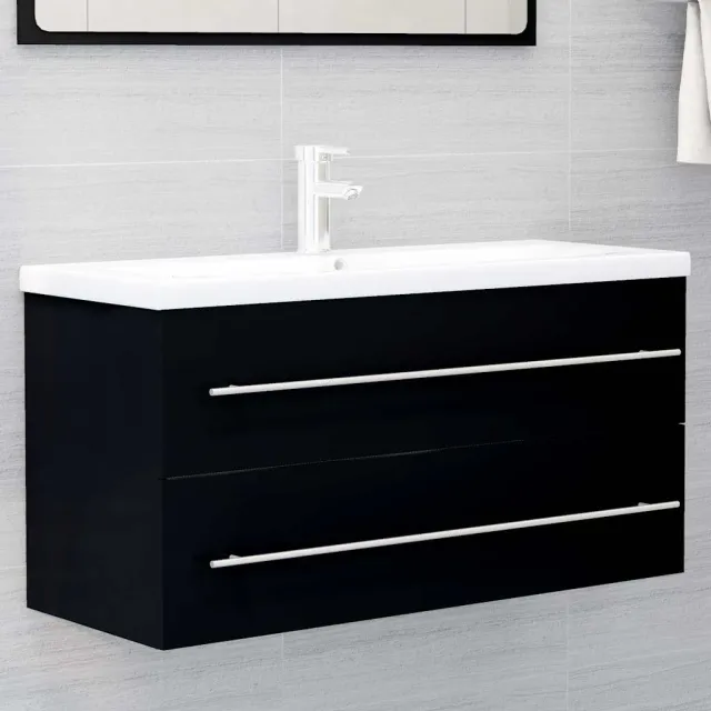 vidaXL 804719 Wastafelkast 100x38,5x48 cm bewerkt hout zwart, foto 2