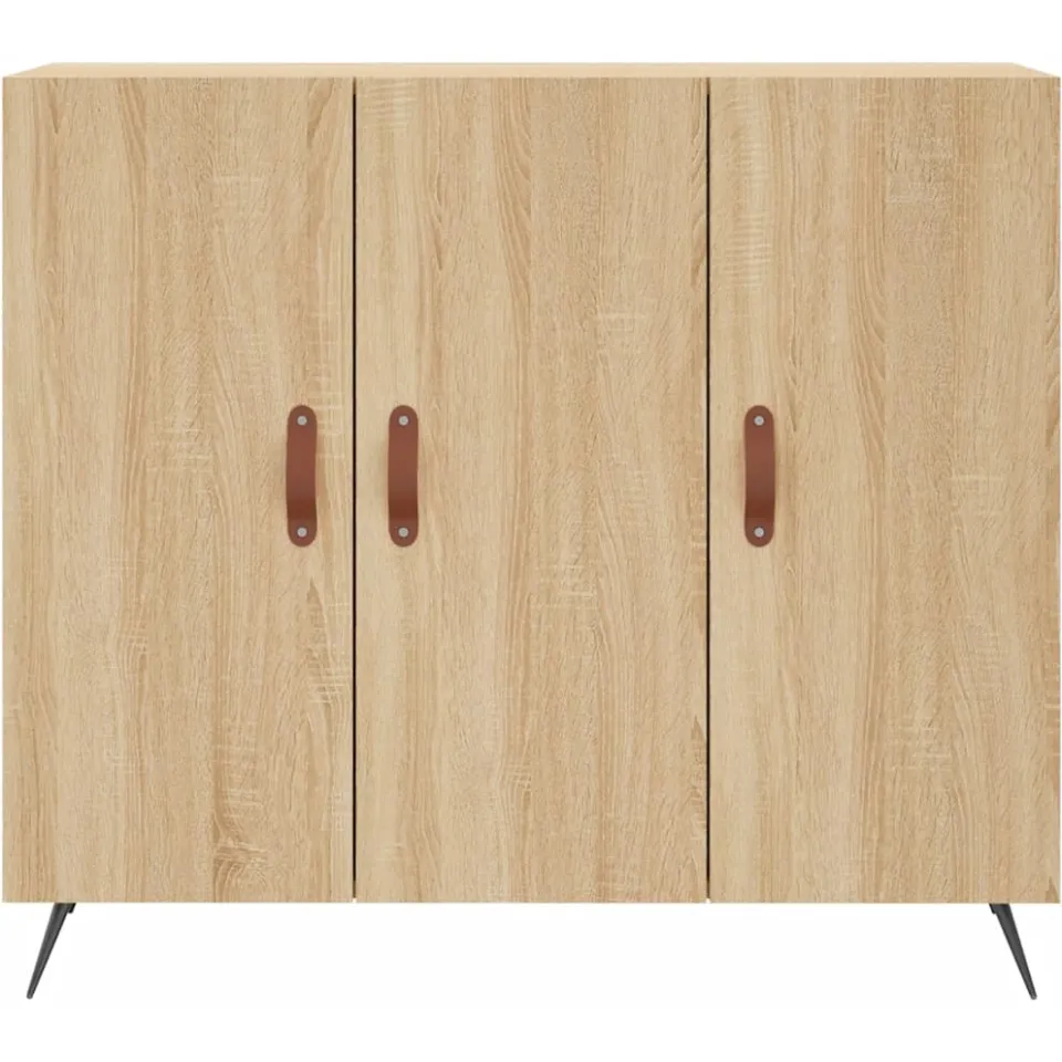 vidaXL Dressoir 90x34x80 cm bewerkt hout sonoma eikenkleurig, foto 4