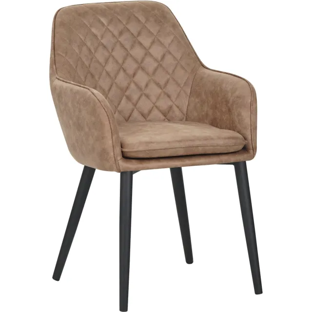 Colenis Jay Eetkamerstoel - Set Van 4 - Wood - Microfiber - Met armleuning