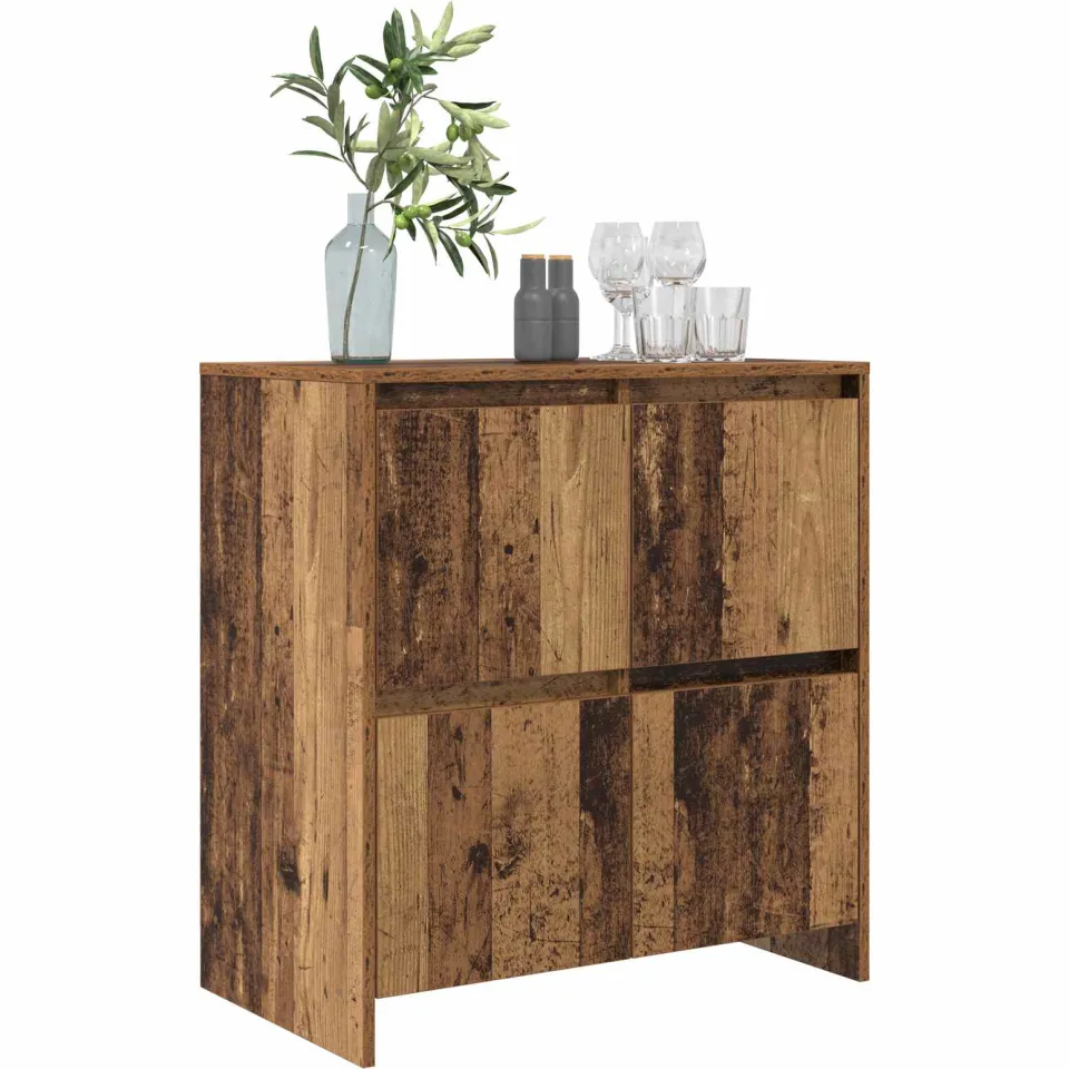 vidaXL Dressoir Oudhout 70 x 41 x 75 cm Bewerkt hout Bruin