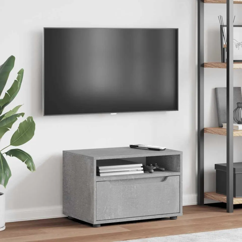 vidaXL Tv-meubel VISNES 60x40x38 cm bewerkt hout betongrijs grijs, foto 4