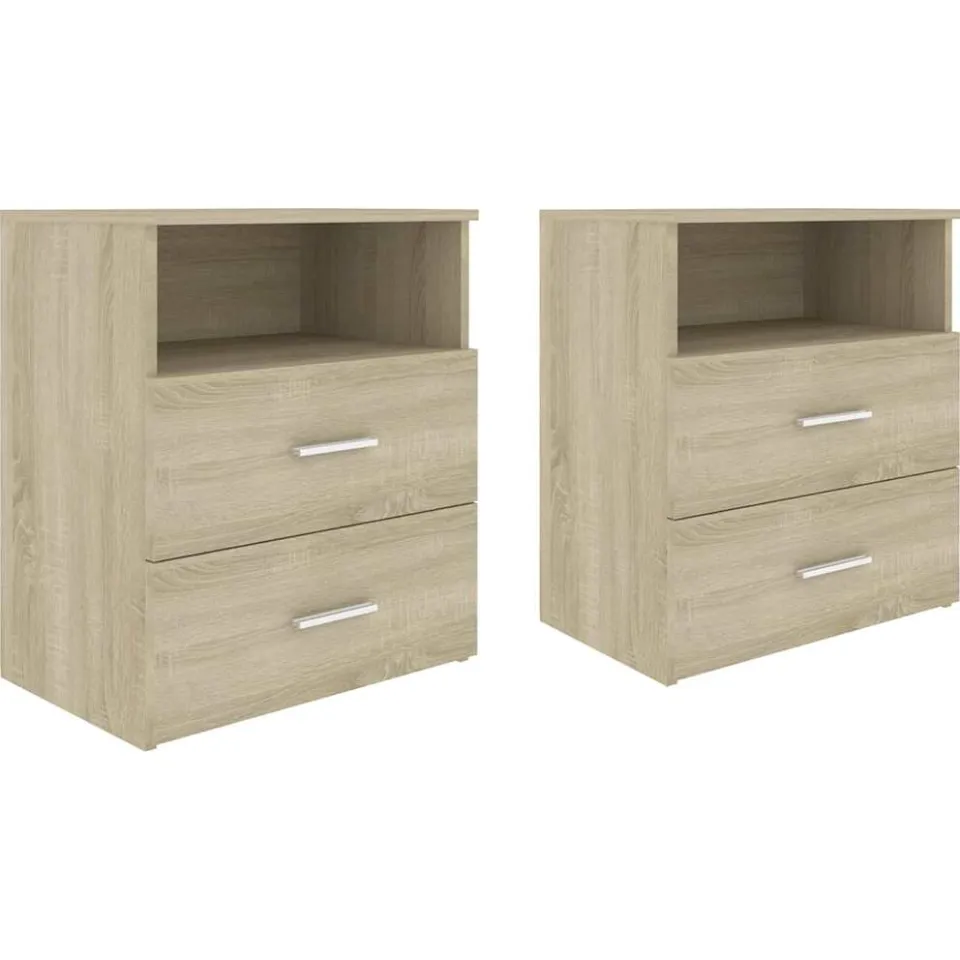 vidaXL Nachtkastjes 2 st 50x32x60 cm sonoma eikenkleurig, foto 3