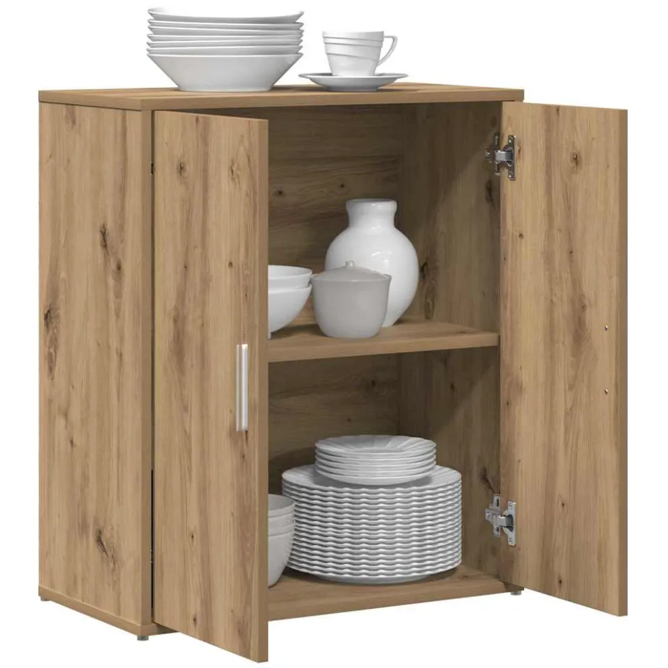 vidaXL Dressoir 2 st Artisan Eiken 60 x 31 x 70 cm Bewerkt hout Bruin