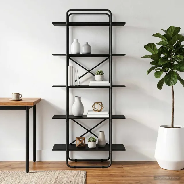 vidaXL Boekenrek 5-laags 60 x 35 x 175,5 cm PB Zwart eiken, foto 2