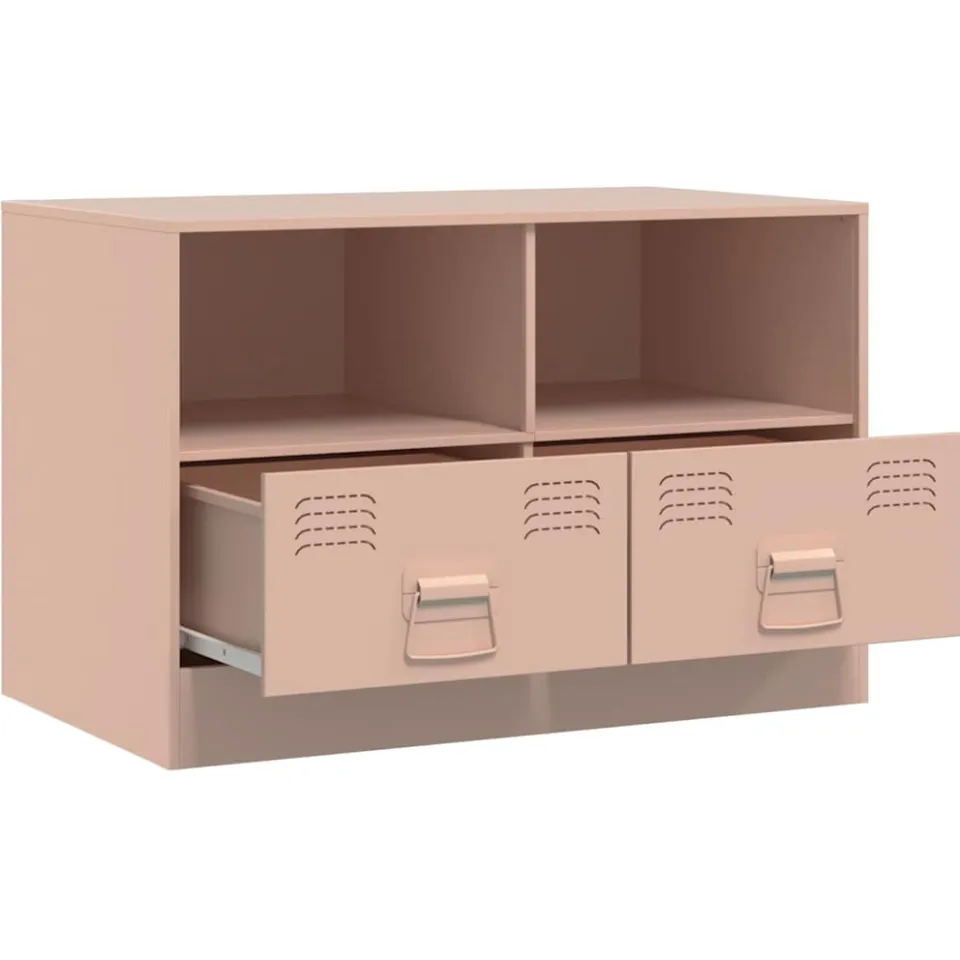 vidaXL Tv-meubelen 2 st 67x39x44 cm staal roze, foto 4