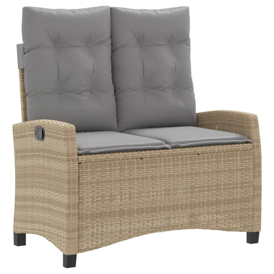 vidaXL 4-delige Tuinset met kussens poly rattan beige, foto 4