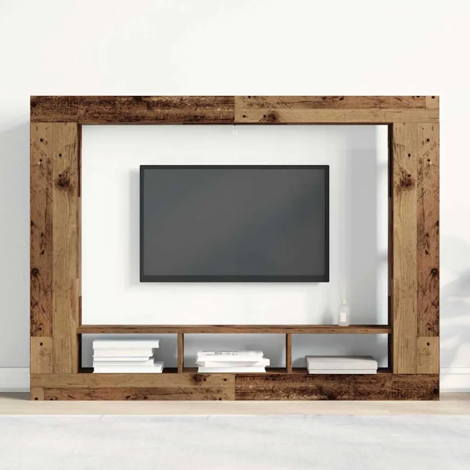 vidaXL TV-kast 152 x 22 x 113 cm Oud hout Bewerkt hout bruin, foto 3