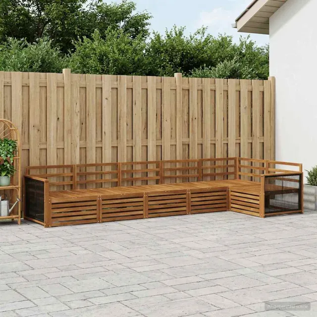 vidaXL Buiten bankenset 6 st 6-zits Naturel Massief Acaciahout