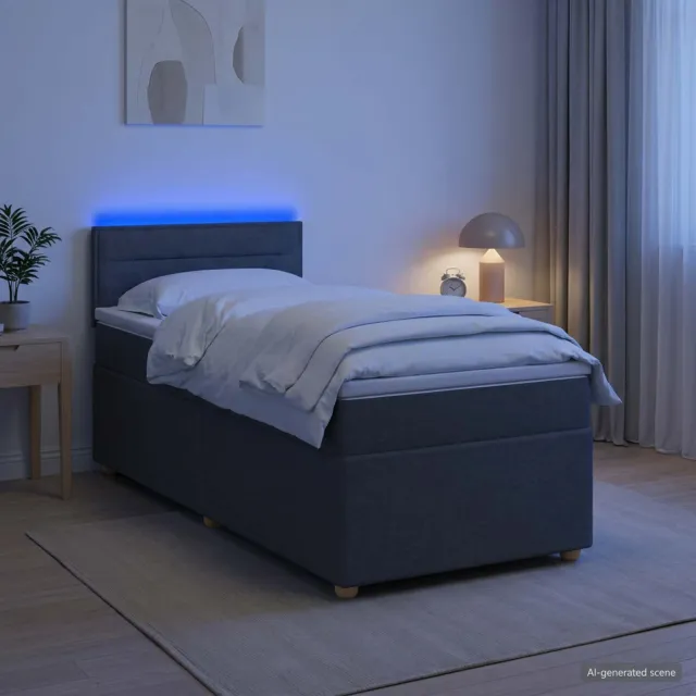 vidaXL Boxspringbed met matras Donkergrijs 100 x 200 cm Stof