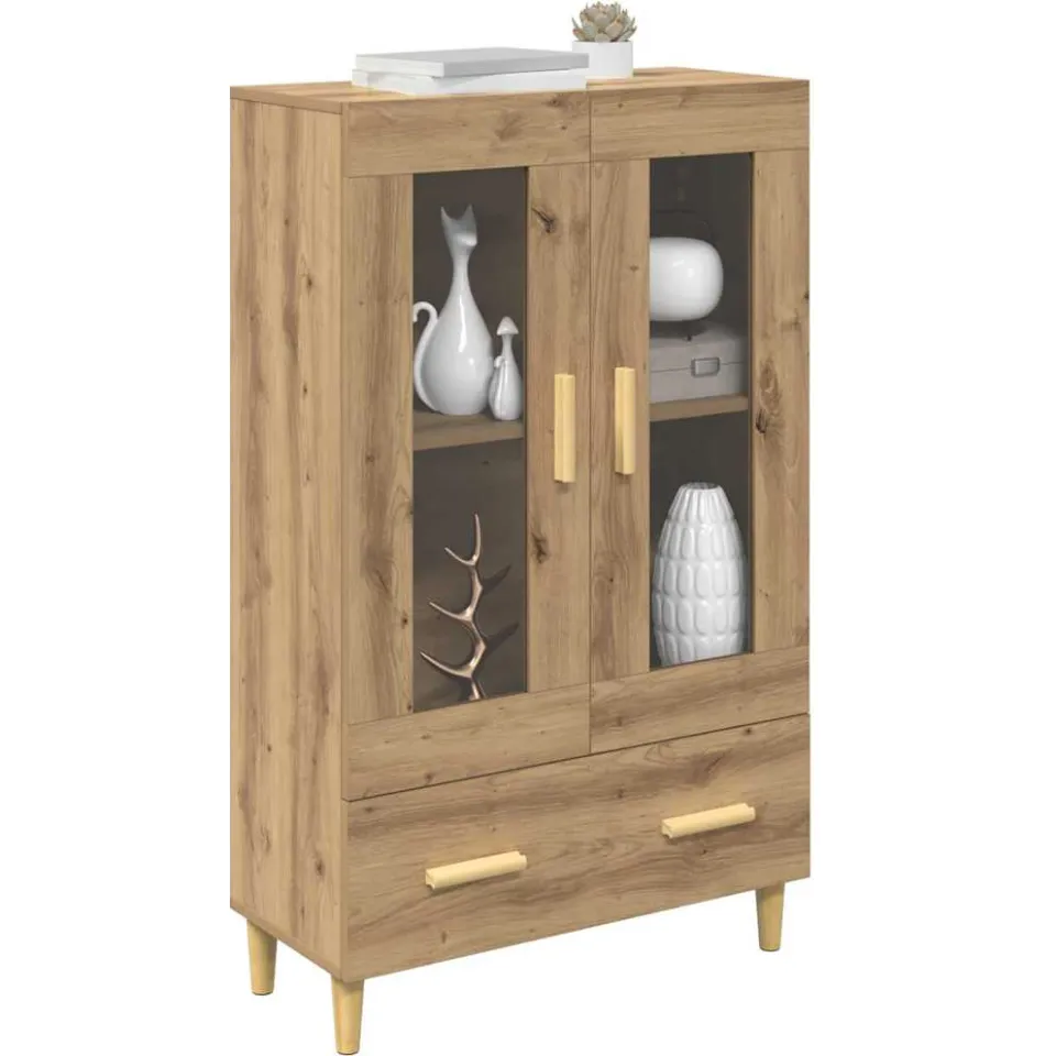 vidaXL Highboard Artisan Eiken 70 x 31 x 115 cm Bewerkt hout Bruin