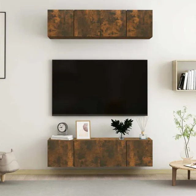 vidaXL Tv-meubelen 4 st 60x30x30 cm bewerkt hout gerookt eikenkleurig Bruin