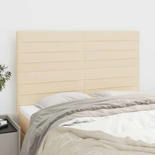 vidaXL Hoofdbord crème 144x5x118/128 cm stof