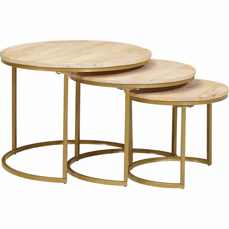 vidaXL Nest Koffietafels 3 st Bruin 54 x 54 x 40 cm