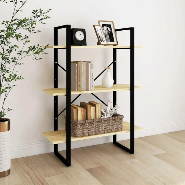 vidaXL Boekenkast met 3 schappen 80x30x105 cm massief grenenhout bruin, foto 2