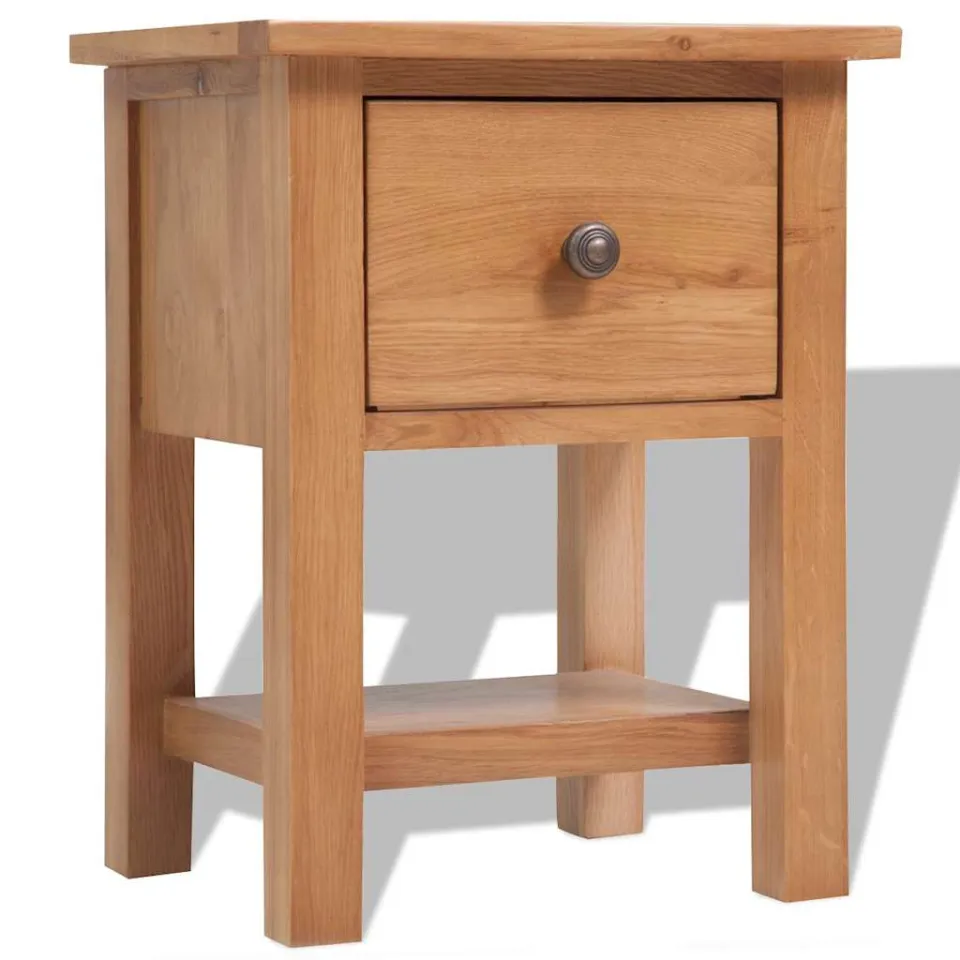 vidaXL Nachtkastjes 2 st 36x30x47 cm massief eikenhout, foto 2