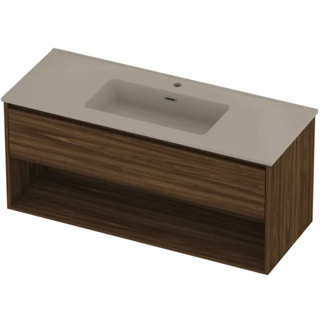 Proline Tribute Badmeubelset Porselein Elegant 1 Gat 120x46x54 cm Mat Crème Cotton Cabana Oak Eiken