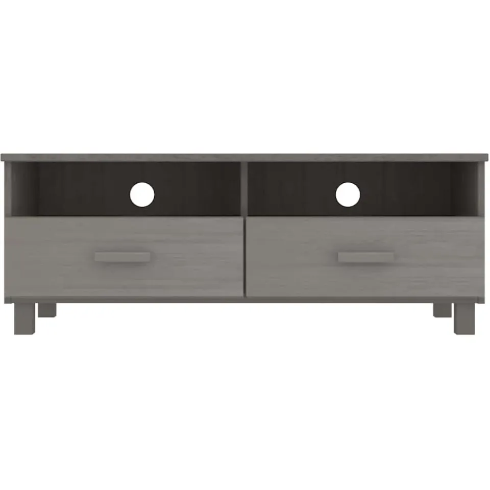vidaXL Tv-meubel HAMAR 106x40x40 cm massief grenenhout lichtgrijs grijs, foto 4