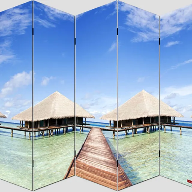 Cosmo Casa Fotodoek - Kamerverdeler - Scheidingswand - 180x200cm - Strand veelkleurig