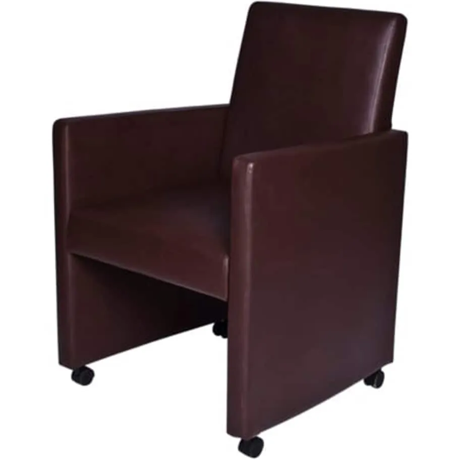 vidaXL Eetkamerstoelen 2 st kunstleer bruin, foto 3
