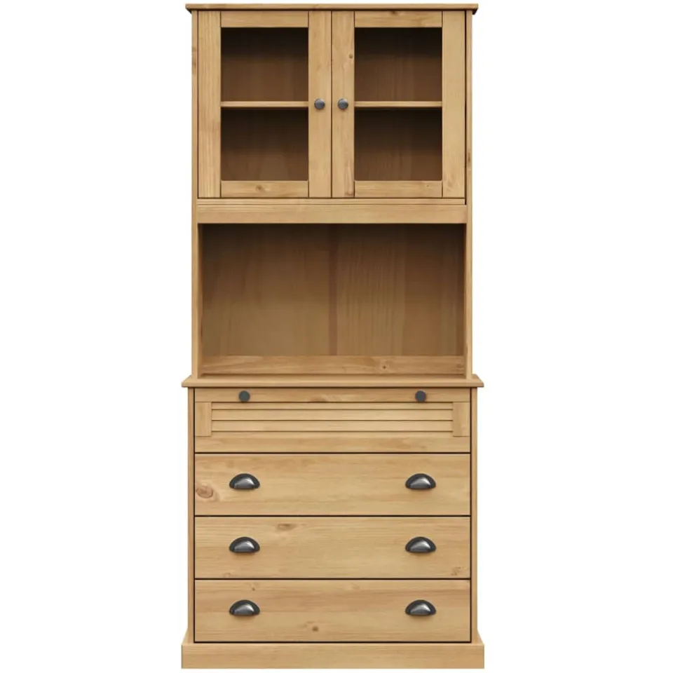 vidaXL Hoge kast VIGO 80x40x176 cm massief grenenhout bruin, foto 3